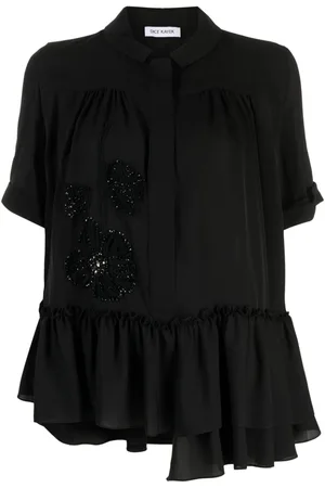 DICE KAYEK Camisa de seda con bordado floral