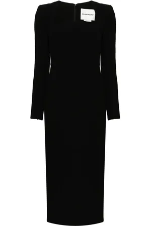 Roland Mouret Vestido midi con cuello curvo