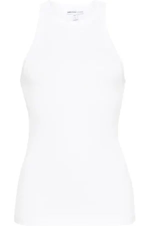 James Perse Top tejido de canalé con cuello redondo