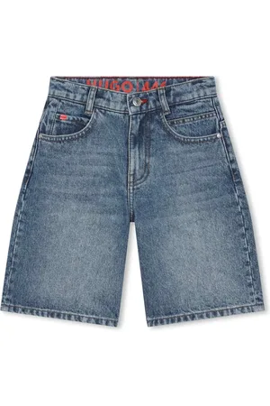 HUGO BOSS Shorts de mezclilla con parche del logo