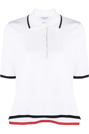 Thom Browne Playera tipo polo con costuras de canalé