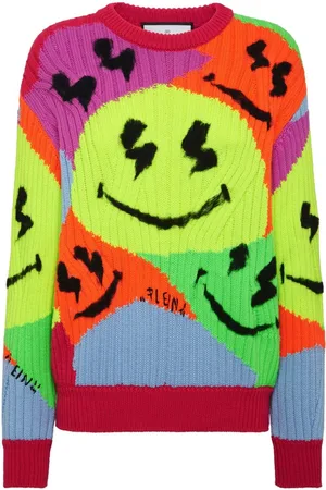 Philipp Plein Suéter de canalé con motivo de sonrisa en intarsia
