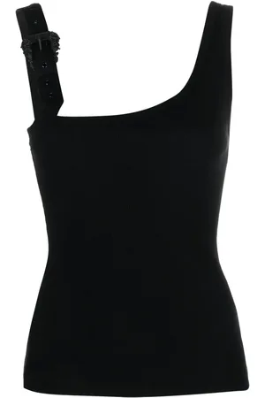 VERSACE Top tejido de canalé con detalle de hebilla