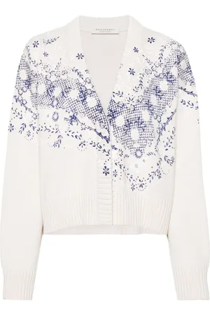 Serafini Cárdigan con encaje floral y botones