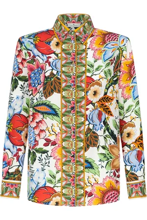 Etro Camisa de seda con estampado floral