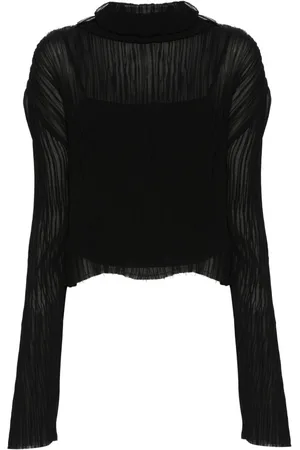 Maison Margiela Top plisado con logo