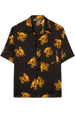 Palm Angels Camisa Burning con monograma estampado