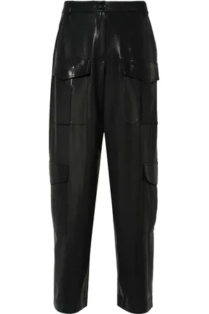 Pinko Pantalones cargo con efecto lamé