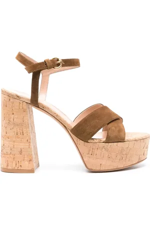 Gianvito Rossi Sandalias de gamuza con tacón de 128mm