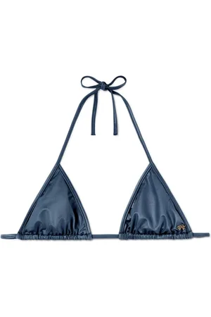 Palm Angels Top de bikini estilo triángulo metalizado