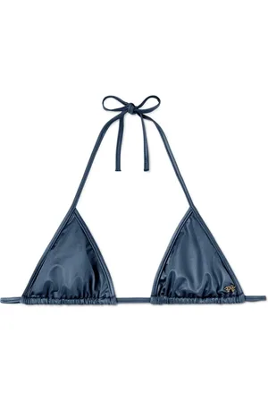Palm Angels Top de bikini estilo triángulo metalizado