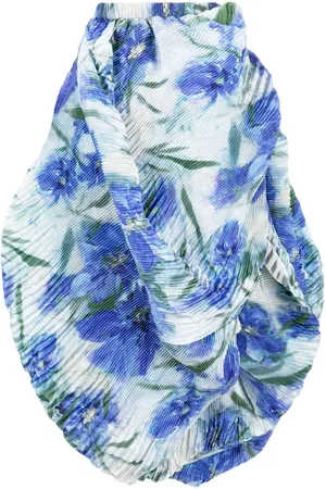 Caroline Hu Falda midi con diseño asimétrico y estampado floral