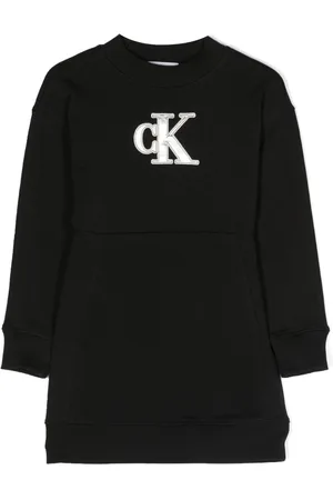 Calvin Klein Vestido estilo suéter con aplique del logo