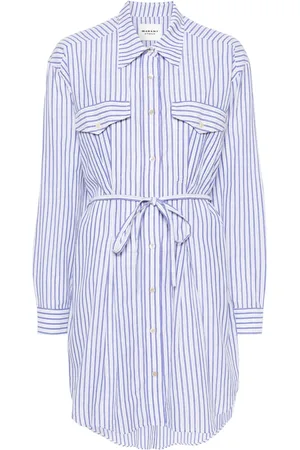 Marant Etoile Vestido camisero Liliane con rayas estampadas