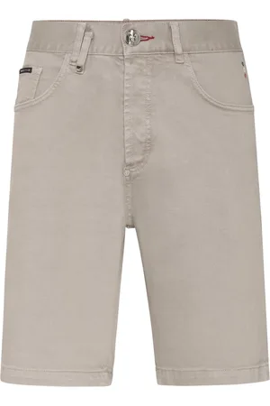 Philipp Plein Shorts de mezclilla con parche del logo
