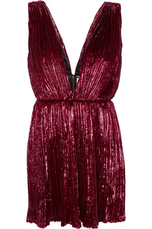 Saint Laurent Vestido corto con diseño plisado