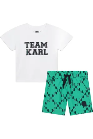 Karl Lagerfeld Set de shorts con monograma estampado