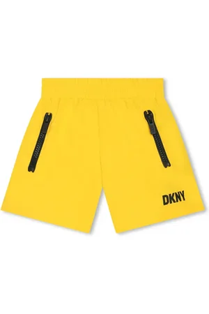 DKNY Shorts de playa con pretina elástica y logo estampado