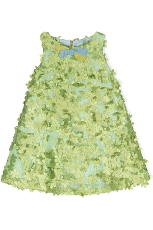 Mimisol Vestido acampanado con aplique floral