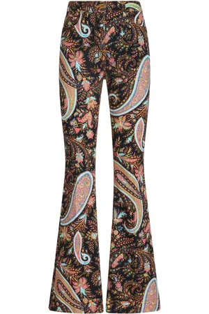 Etro Pantalones acampanados con estampado de cachemira