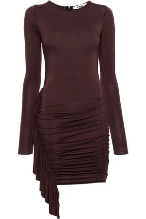 PNK Vestido midi con ribete de volantes