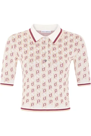 Paco rabanne Top manga corta con monograma en jacquard