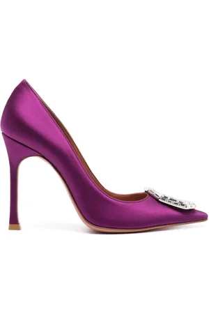 Amina Muaddi Zapatillas Camelia con tacón 105mm