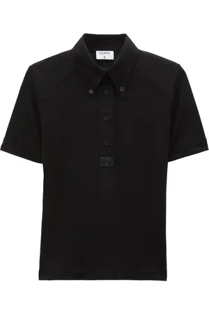 Filippa K Playera tipo polo de tejido fino con parche del logo