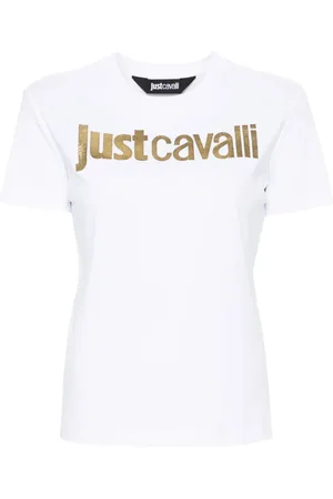Roberto Cavalli Playera con logo estampado