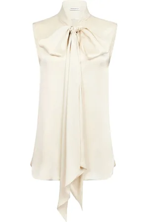 Nina Ricci Camisa satinada con moño en el cuello