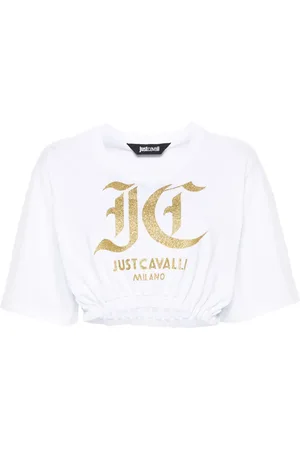 Roberto Cavalli Playera con logo estampado