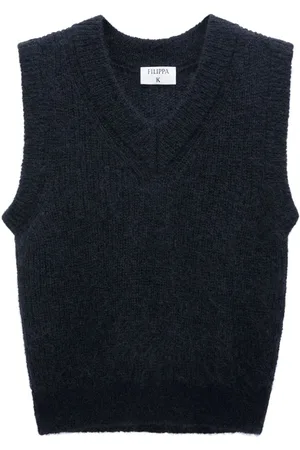 Filippa K Chaleco tejido de canalé con cuello en V