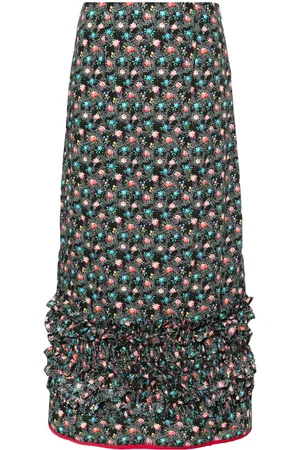 Molly Goddard Falda Delia con volantes y estampado floral