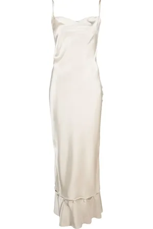 Nanushka Vestido midi con dobladillo peplum