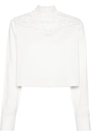 Serafini Blusa con bordado inglés