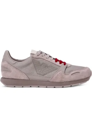 Emporio Armani Tenis con paneles de gamuza y parche de águila