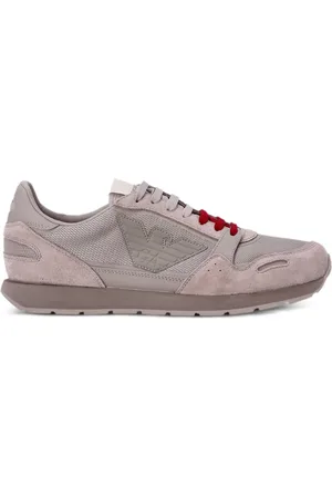 Emporio Armani Tenis con paneles de gamuza y parche de águila