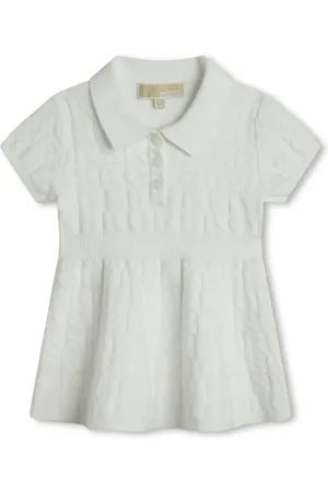 Michael Kors Vestido tipo playera tipo polo tejido con logo en intarsia