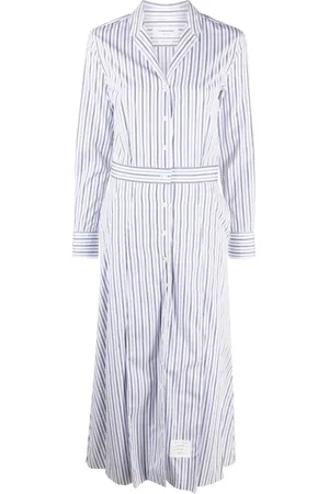 Thom Browne Vestido camisero acampanado con motivo de rayas