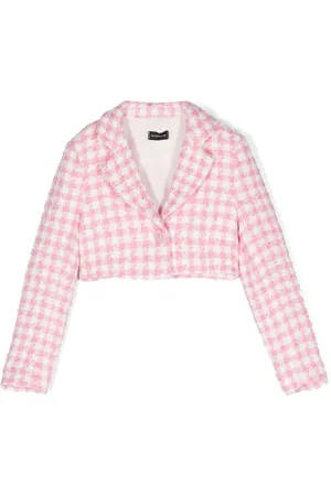 MONNALISA Blazer corto de bouclé con motivo pied de poule