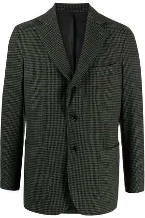 MAN ON THE BOON. Blazer Drago con motivo pied de poule y botones