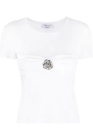BLUMARINE Playera con broche de rosa