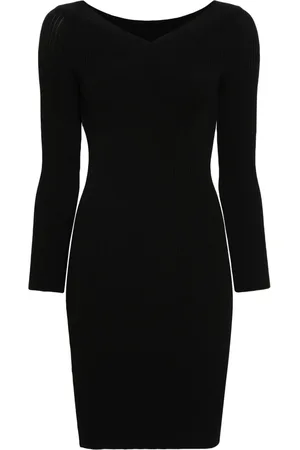 Alberta Ferretti Vestido tejido con cuello en V