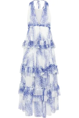 Serafini Vestido de tul con estampado floral