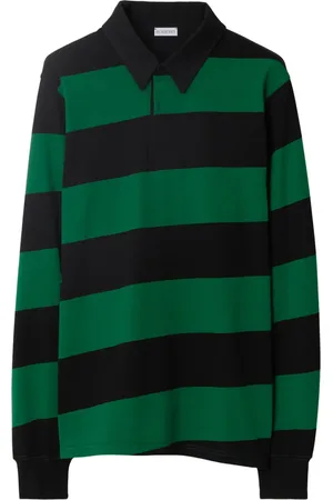 Burberry Playera tipo polo manga larga con rayas estampadas