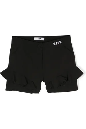 Msgm Shorts con volantes y logo bordado