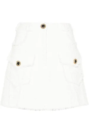 Balmain Falda corta de tweed acampanada