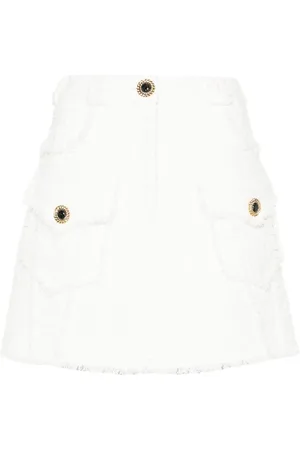 Balmain Falda corta de tweed acampanada