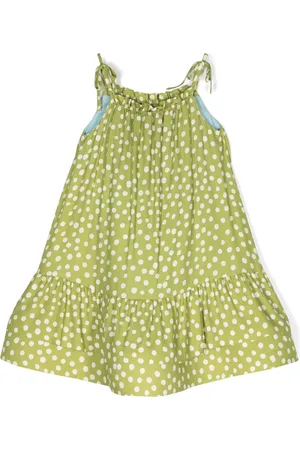 Mimisol Vestido de crepé con lunares estampados