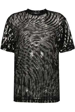 MUGLER Playera con estampado afelpado